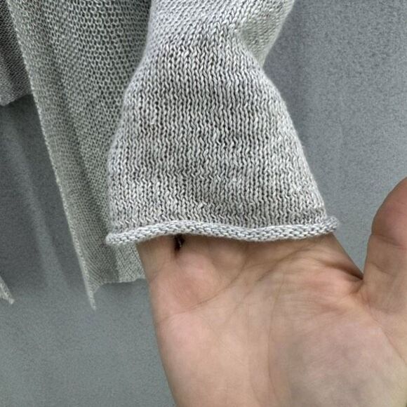 Eileen Fisher Women's Gray Open Front 100% Linen Dainty Hem Cardigan XS - Picture 5 of 7